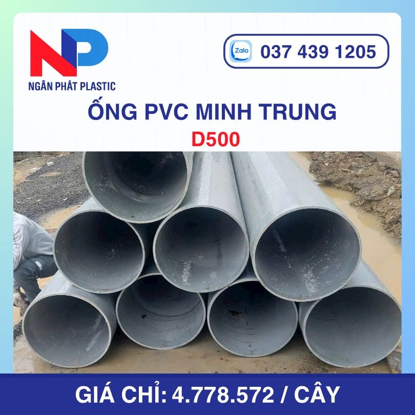 Ống Nhựa UPVC D500 Minh Trung Bơm Cát
